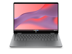 HP Chromebook 14 inch x360 14b-ce0001TU, Silver - 14" - Meteor silver cover and keyboard frame, darker meteor silver opaque base (D46WXPA)