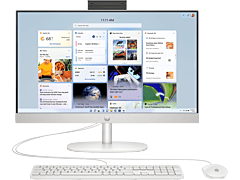 HP 23.8 inch All-in-One Desktop PC 24-cr0034a - 23.8-inch - Shell white (D9UB7PA)