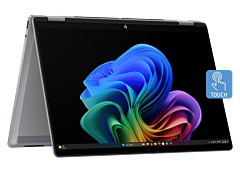 HP OmniBook X Flip 2-in-1 14 inch Laptop Next Gen AI 14-fk0069AU, Silver - 14" - Glacier silver aluminum (C5AY4PA)