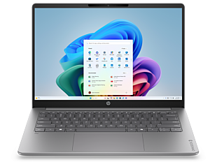 HP OmniBook 3 14 inch Next Gen AI Laptop 14-hz0007QU, Silver - 14" - Nouvelle silver cover and keyboard frame, modern silver base (D5CT0PA)