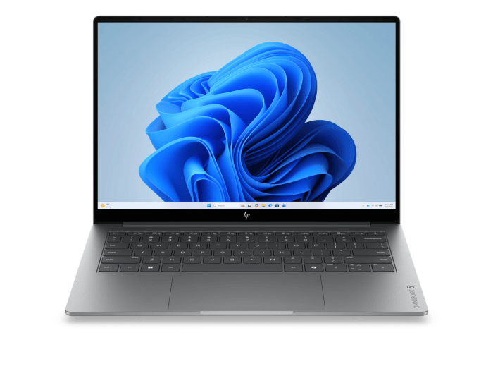 HP OmniBook 5 14 inch LaptopAI 14-mh0005TU, Silver - 14" - Smoke silver aluminum (E70C7PA)