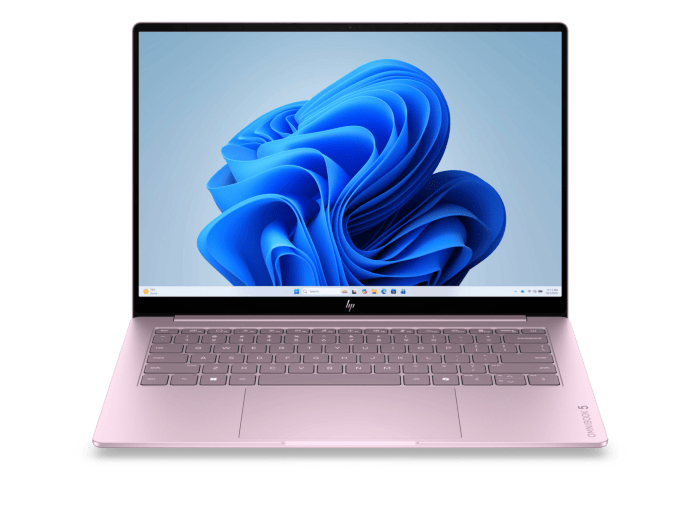 HP OmniBook 5 14 inch Laptop AI 14-mh0008TU, Pink - 14" - Peony pink aluminum (E76BJPA)