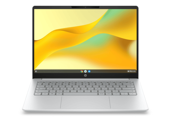 HP Chromebook 14 inch 14a-nk0003TU, Silver - 14" - Glacier silver cover and keyboard frame, canvas gray base (D46WVPA)