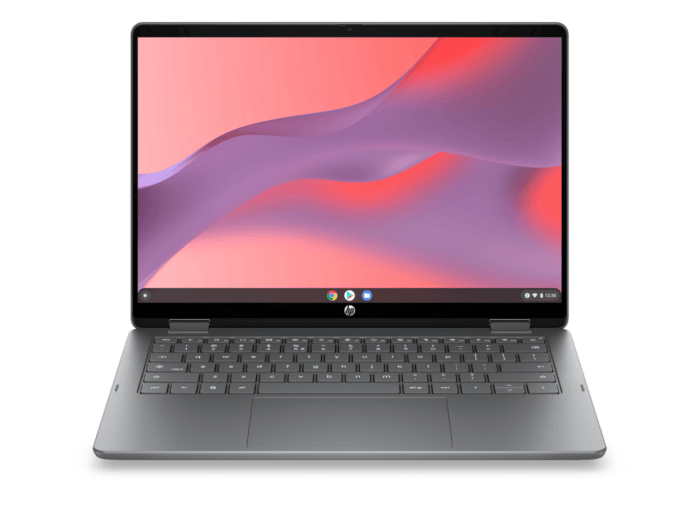 HP Chromebook 14 inch x360 14b-ce0001TU, Silver - 14" - Meteor silver cover and keyboard frame, darker meteor silver opaque base (D46WXPA)