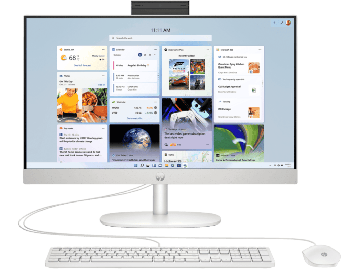 HP 23.8 inch All-in-One Desktop PC 24-cr0033a - 23.8-inch - Shell white (D9UB6PA)