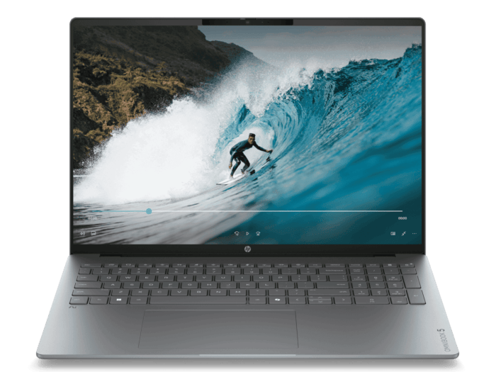 HP OmniBook 5 16 inch Next Gen AI Laptop 16-bm0062TU, Silver - 16" - Glacier silver aluminum (D95C3PA)