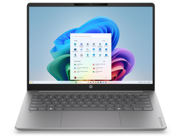 HP OmniBook 3 14 inch Next Gen AI Laptop 14-hz0075QU, Silver - 14" - Nouvelle silver aluminum (E66C2PA)