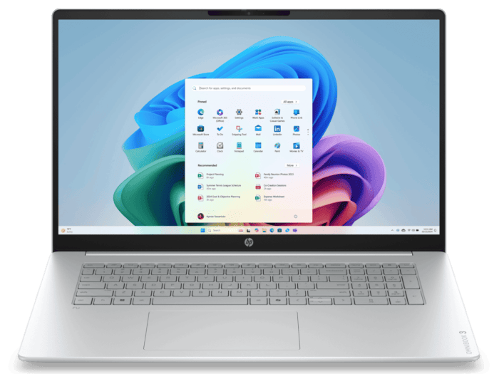 HP OmniBook 3 17.3 inch Laptop AI 17-dg0011TU - 17.3" - Glacier silver cover and keyboard frame, canvas gray base (D78H4PA)