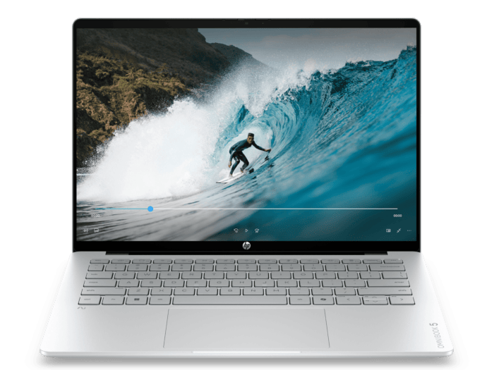 HP OmniBook 5 Laptop AI 14-kf0014TU, Silver - 14" - Glacier silver aluminum (DG6C9PA)