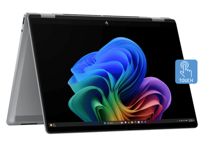 HP OmniBook X Flip 2-in-1 14 inch Laptop Next Gen AI 14-fk0071AU, Silver - 14" - Glacier silver aluminum (C5AZ7PA)