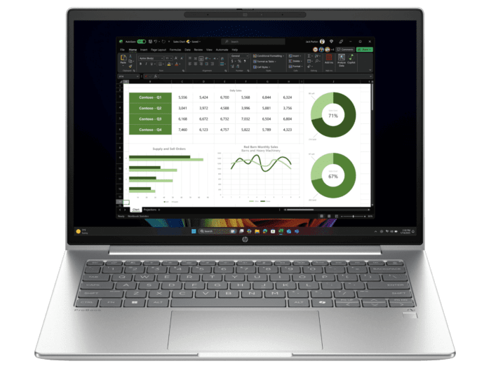 HP ProBook 4 G1q 14 inch Notebook Next Gen AI PC, Silver - 14-inch - Pike silver (BQ5E2PT)