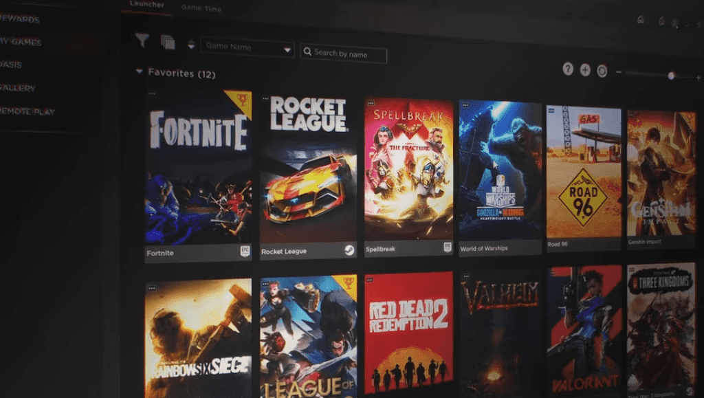 Monitor showing different videogames