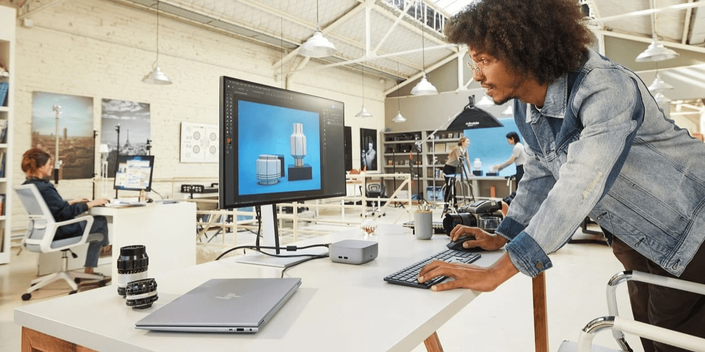 Creative Professional Using HP ZBook Mobile Workstation for Design Work