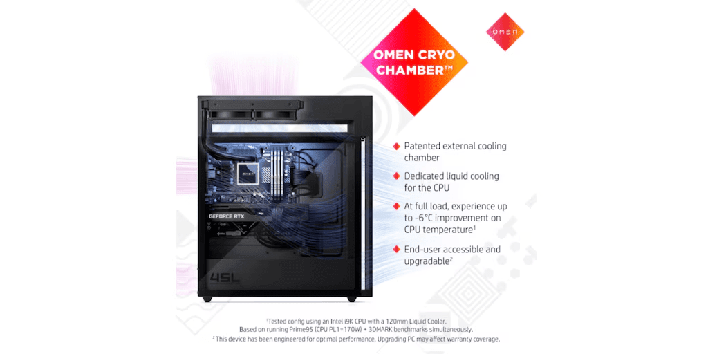 Image of OMEN Cryo Chamber cooling system.